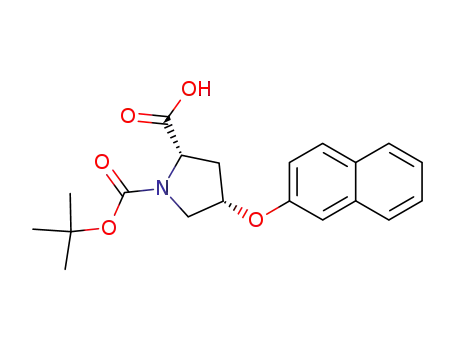 Molecular Structure of 317357-42-9 ((2S,4S)-1-(TERT-BUTOXYCARBONYL)-4-(2-NAPHTHYLOXY)-2-PYRROLIDINECARBOXYLIC ACID)