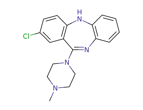 Molecular Structure of 1977-08-8 (2-chloro-11-(4-methyl-1-piperazinyl)-5H-dibenzo(b,e)(1,4)diazepine)