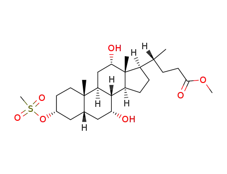 Molecular Structure of 160836-52-2 (Methyl 3α-methanesulphonyloxy-7α,12α-dihydroxy-5β-cholan-24-oate)
