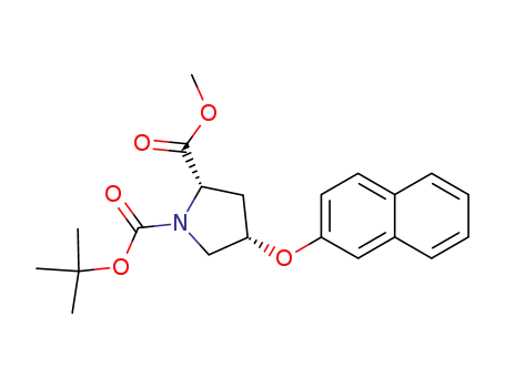 Molecular Structure of 317357-41-8 (1,2-Pyrrolidinedicarboxylic acid, 4-(2-naphthalenyloxy)-, 1-(1,1-dimethylethyl) 2-methyl ester, (2S,4S)-)