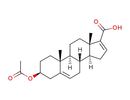 Molecular Structure of 66905-18-8 (3β-acetoxyandrosta-5,16-diene-17-carboxylic acid)
