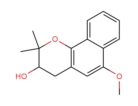 Molecular Structure of 645413-83-8 (6-methoxy-2,2-dimethyl-3,4-dihydro-2H-naphtho[1,2-b]pyran-3-ol)