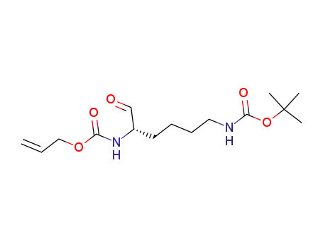 Molecular Structure of 188947-18-4 (Carbamic acid,
[5-[[(1,1-dimethylethoxy)carbonyl]amino]-1-formylpentyl]-, 2-propenyl
ester, (S)-)