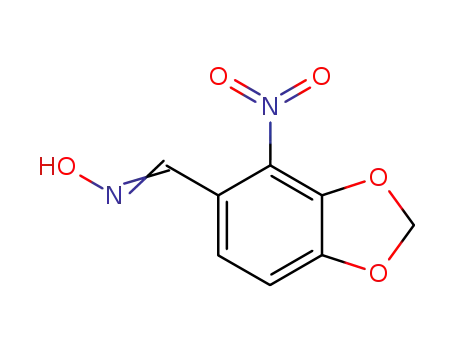 Molecular Structure of 596095-32-8 (1,3-Benzodioxole-5-carboxaldehyde, 4-nitro-, oxime)