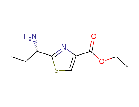 Molecular Structure of 596130-69-7 (4-Thiazolecarboxylic acid, 2-[(1S)-1-aminopropyl]-, ethyl ester)