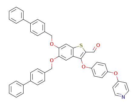 5,6-bis-(biphenyl-4-ylmethoxy)-3-[4-(pyridin-4-yloxy)-phenoxy]-benzo[<i>b</i>]thiophene-2-carbaldehyde