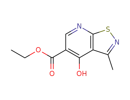 Molecular Structure of 75907-58-3 (Isothiazolo[5,4-b]pyridine-5-carboxylic acid, 4-hydroxy-3-methyl-, ethyl
ester)