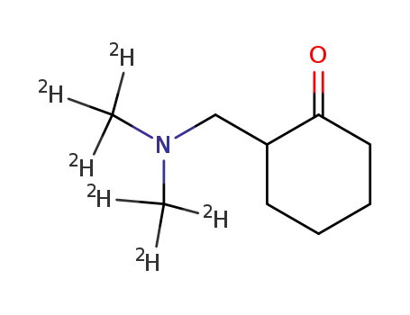 Molecular Structure of 873928-71-3 (2-(Bistrideuteromethyl)amniomethylcyclohexanone-D6)