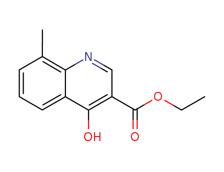 Molecular Structure of 77156-75-3 (4-HYDROXY-8-METHYLQUINOLINE-3-CARBOXYLIC ACID ETHYL ESTER)