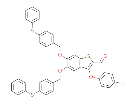 3-(4-chloro-phenoxy)-5,6-bis-(4-phenylsulfanyl-benzyloxy)-benzo[<i>b</i>]thiophene-2-carbaldehyde