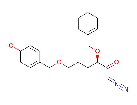 2-Hexanone,
3-(1-cyclohexen-1-ylmethoxy)-1-diazo-6-[(4-methoxyphenyl)methoxy]-,
(3R)-