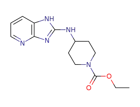 Molecular Structure of 73734-04-0 (1-Piperidinecarboxylic acid, 4-(1H-imidazo[4,5-b]pyridin-2-ylamino)-,
ethyl ester)