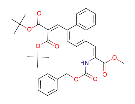 Molecular Structure of 901273-08-3 (methyl (Z)-2-(benzyloxycarbonylamino)-3-{4-[2',2'-bis(tert-butoxycarbonyl)vinyl]}naphthylacrylate)