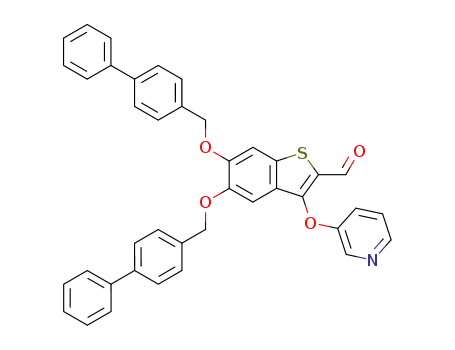 5,6-bis-(biphenyl-4-ylmethoxy)-3-(pyridin-3-yloxy)-benzo[<i>b</i>]thiophene-2-carbaldehyde