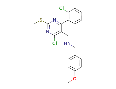 [4-chloro-6-(2-chloro-phenyl)-2-methylsulfanyl-pyrimidin-5-ylmethyl]-(4-methoxy-benzyl)-amine
