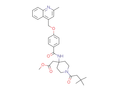 {1-(3,3-dimethyl-butyryl)-4-[4-(2-methyl-quinolin-4-ylmethoxy)-benzoylamino]-piperidin-4-yl}-acetic acid methyl ester