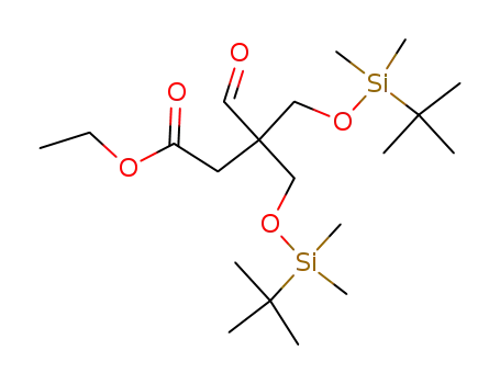 Molecular Structure of 875484-14-3 (Butanoic acid,
3,3-bis[[[(1,1-dimethylethyl)dimethylsilyl]oxy]methyl]-4-oxo-, ethyl ester)