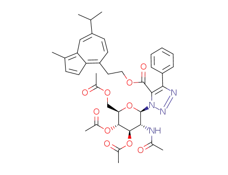3-((2R,3R,4R,5S,6R)-4,5-Diacetoxy-6-acetoxymethyl-3-acetylamino-tetrahydro-pyran-2-yl)-5-phenyl-3H-[1,2,3]triazole-4-carboxylic acid 2-(7-isopropyl-1-methyl-azulen-4-yl)-ethyl ester