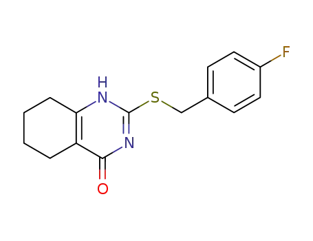 Molecular Structure of 919244-15-8 (2-(4-fluoro-benzylsulfanyl)-5,6,7,8-tetrahydro-1<i>H</i>-quinazolin-4-one)