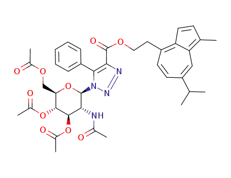 1-((2R,3R,4R,5S,6R)-4,5-Diacetoxy-6-acetoxymethyl-3-acetylamino-tetrahydro-pyran-2-yl)-5-phenyl-1H-[1,2,3]triazole-4-carboxylic acid 2-(7-isopropyl-1-methyl-azulen-4-yl)-ethyl ester