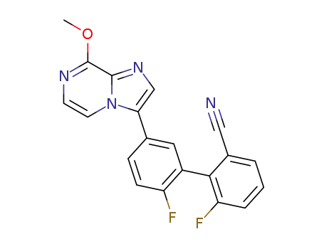 6,2'-difluoro-5'-(8-methoxy-imidazo[1,2-<i>a</i>]pyrazin-3-yl)-biphenyl-2-carbonitrile