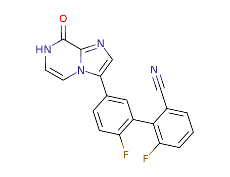 6,2'-difluoro-5'-(8-oxo-7,8-dihydro-imidazo[1,2-<i>a</i>]pyrazin-3-yl)-biphenyl-2-carbonitrile