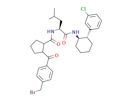 2-(4-Bromomethyl-benzoyl)-cyclopentanecarboxylic acid {(S)-1-[(1R,2S)-2-(3-chloro-phenyl)-cyclohexylcarbamoyl]-3-methyl-butyl}-amide