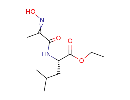 Molecular Structure of 588701-85-3 (L-Leucine, N-[2-(hydroxyimino)-1-oxopropyl]-, ethyl ester)