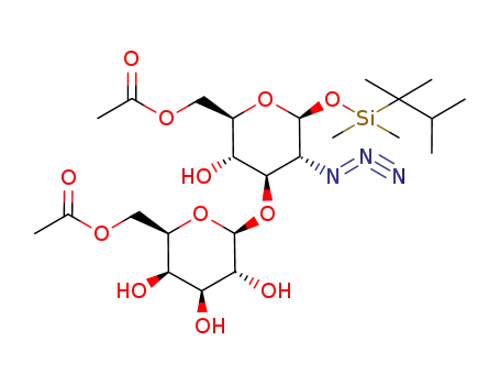 Molecular Structure of 320351-47-1 (thexyldimethylsilyl 6-O-acetyl-β-D-galactopyranosyl-(1->3)-6-O-acetyl-2-azido-2-deoxy-β-D-glucopyranoside)