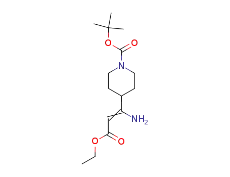 Molecular Structure of 521302-69-2 ((E)-tert-butyl 4-(1-amino-3-ethoxy-3-oxoprop-1-enyl)piperidine-1-carboxylate)