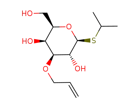 Molecular Structure of 847225-60-9 ((2R,3S,4S,5R,6S)-4-Allyloxy-2-hydroxymethyl-6-isopropylsulfanyl-tetrahydro-pyran-3,5-diol)