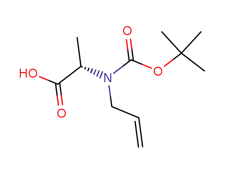Molecular Structure of 630129-86-1 (L-Alanine, N-[(1,1-dimethylethoxy)carbonyl]-N-2-propenyl-)