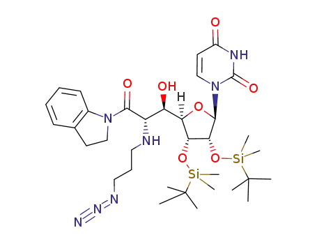 1-[(2R,3R,4R,5R)-5-[(1R,2S)-2-(3-Azido-propylamino)-3-(2,3-dihydro-indol-1-yl)-1-hydroxy-3-oxo-propyl]-3,4-bis-(tert-butyl-dimethyl-silanyloxy)-tetrahydro-furan-2-yl]-1H-pyrimidine-2,4-dione