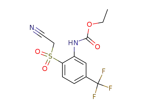 Molecular Structure of 821806-22-8 (Carbamic acid, [2-[(cyanomethyl)sulfonyl]-5-(trifluoromethyl)phenyl]-,
ethyl ester)