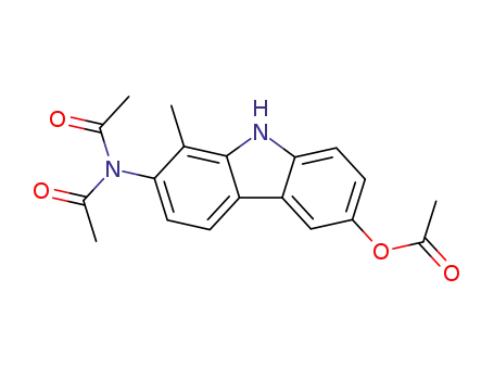 Molecular Structure of 832723-89-4 (Acetamide, N-acetyl-N-[6-(acetyloxy)-1-methyl-9H-carbazol-2-yl]-)