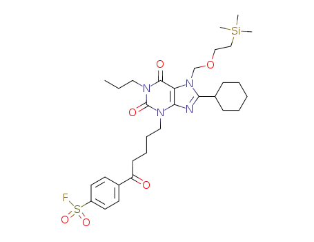 4-{5-[8-cyclohexyl-2,6-dioxo-1-propyl-7-(2-trimethylsilanyl-ethoxymethyl)-1,2,6,7-tetrahydro-purin-3-yl]-pentanoyl}-benzenesulfonyl fluoride