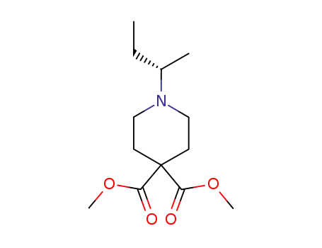 Molecular Structure of 839721-91-4 (4,4-Piperidinedicarboxylic acid, 1-[(1S)-1-methylpropyl]-, dimethyl ester)