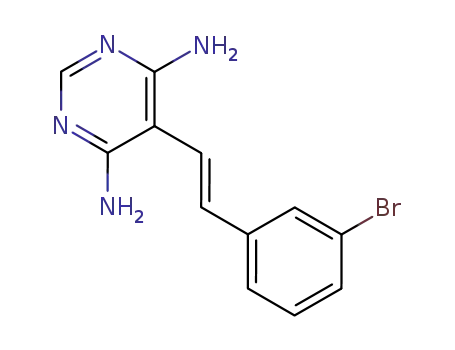 Molecular Structure of 876954-91-5 (5-[(E)-2-(3-Bromo-phenyl)-vinyl]-pyrimidine-4,6-diamine)