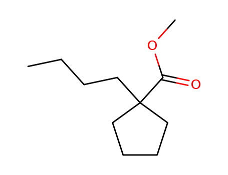 Molecular Structure of 62410-34-8 (Cyclopentanecarboxylic acid, 1-butyl-, methyl ester)