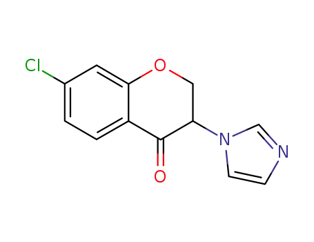 Molecular Structure of 80930-37-6 (4H-1-Benzopyran-4-one, 7-chloro-2,3-dihydro-3-(1H-imidazol-1-yl)-)