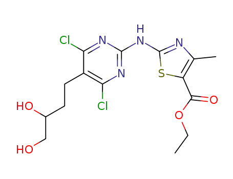 2-[4,6-dichloro-5-(3,4-dihydroxy-butyl)-pyrimidin-2-ylamino]-4-methyl-thiazole-5-carboxylic acid ethyl ester