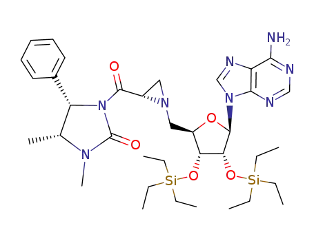 (4'''R,5'''S)-5'-deoxy-5'-{[2''-carboxyl-(1''',5'''-dimethyl-4'''-phenylimidazolidin-2'''-one)]aziridino}-2',3'-bis(O-triethylsilyl)adenosine