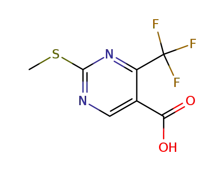 Molecular Structure of 149771-17-5 (4-(Trifluoromethyl)-2-(methylthio)pyrimidine-5-carboxylic acid)