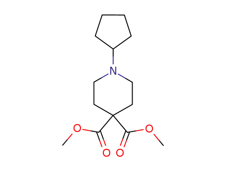 Molecular Structure of 839721-87-8 (4,4-Piperidinedicarboxylic acid, 1-cyclopentyl-, dimethyl ester)