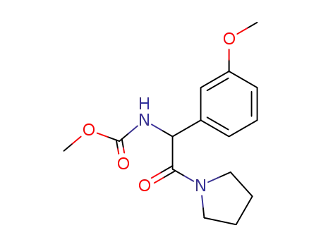 Molecular Structure of 261524-26-9 (Carbamic acid, [1-(3-methoxyphenyl)-2-oxo-2-(1-pyrrolidinyl)ethyl]-,
methyl ester)
