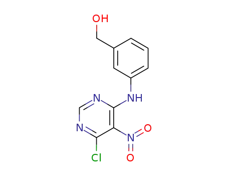 Molecular Structure of 469887-19-2 ([3-(6-chloro-5-nitro-pyrimidin-4-ylamino)-phenyl]-methanol)