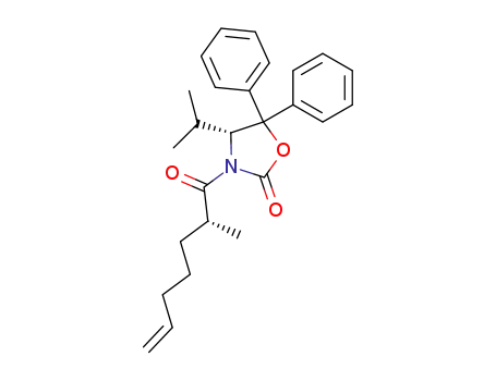 Molecular Structure of 842141-71-3 (2-Oxazolidinone,
4-(1-methylethyl)-3-[(2R)-2-methyl-1-oxo-6-heptenyl]-5,5-diphenyl-,
(4R)-)