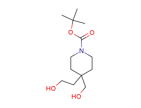 Molecular Structure of 236406-38-5 (1-Piperidinecarboxylic acid, 4-(2-hydroxyethyl)-4-(hydroxyMethyl)-, 1,1-diMethylethyl ester)
