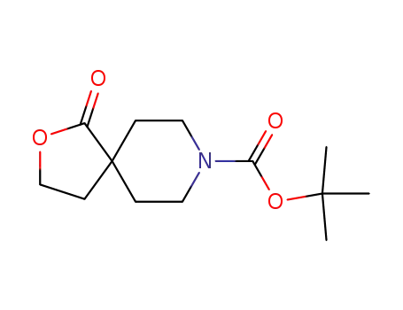 Molecular Structure of 154348-08-0 (tert-butyl 1-oxo-2-oxa-8-azaspiro[4.5]decane-8-carboxylate)