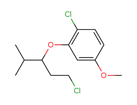 Molecular Structure of 847833-02-7 (Benzene, 1-chloro-2-[1-(2-chloroethyl)-2-methylpropoxy]-4-methoxy-)